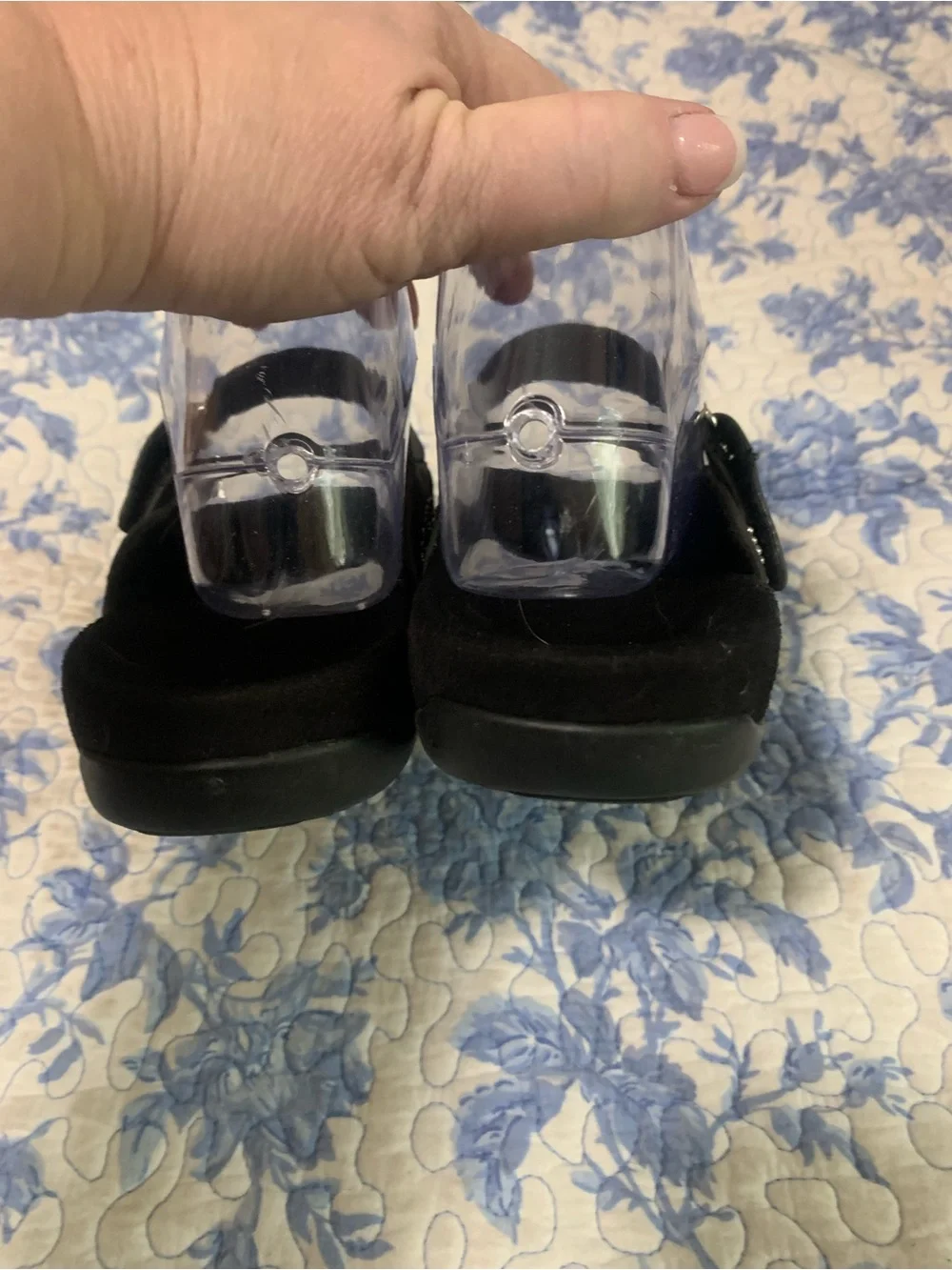 Vionic Black Mary Jane Flats with Stud Embellishments